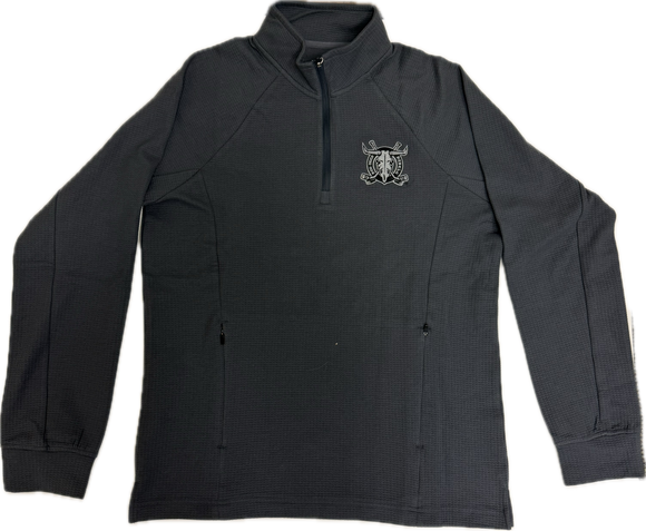 Mens- Waffle 1/4 Zip Carbon